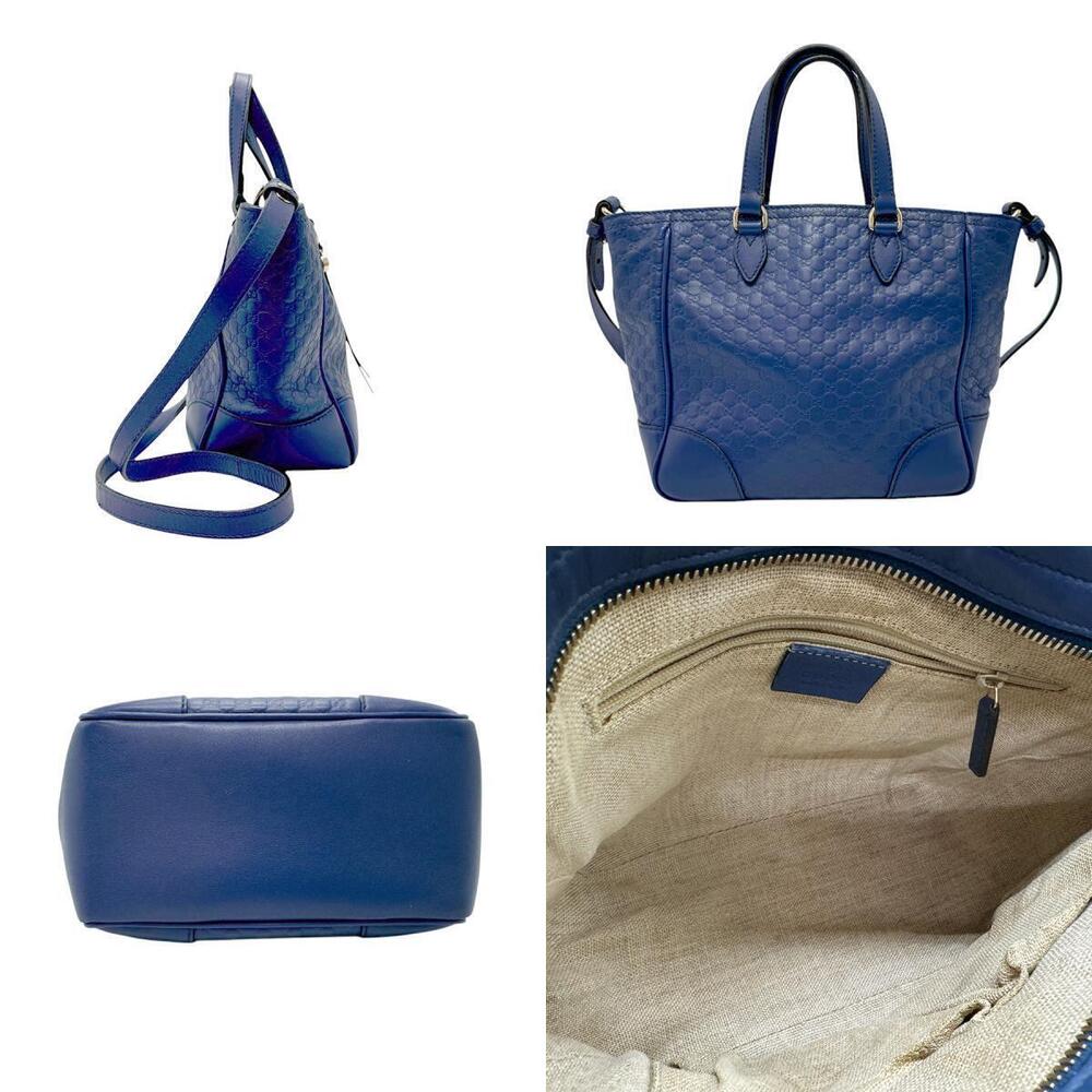 Gucci 2way Gold Bag Blue ssima Navy Leather Shoulder Gold Blue